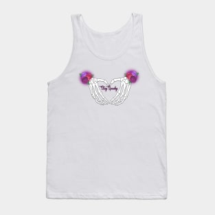 Stay Spooky Skeleton Hand Hearts - Pastel Goth - Mightbelucifer Tank Top